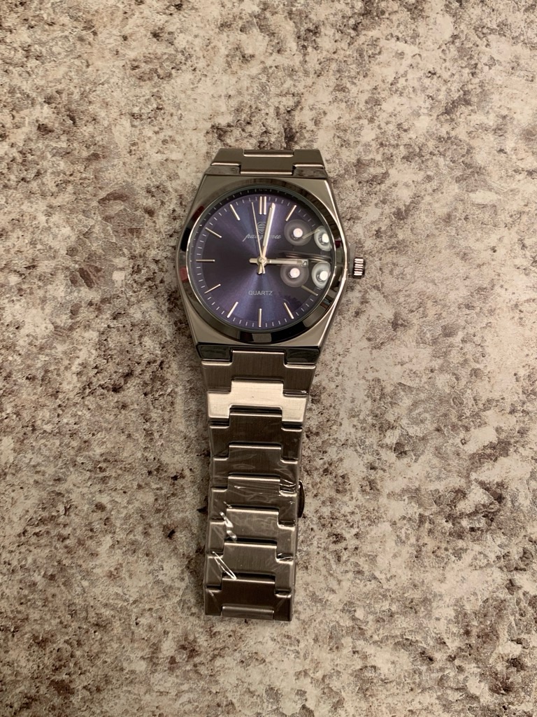 Other Stories Mens Silver Stainless Steel Watch With Blue Dial